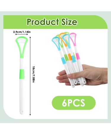 6-Piece 2-in-1 Tongue Cleaner Set for Adults & Kids | Soft Tongue Scraper for Oral Hygiene & Fresh Breath | Bad Breath Eliminator - Buy Online on GoSupps.com