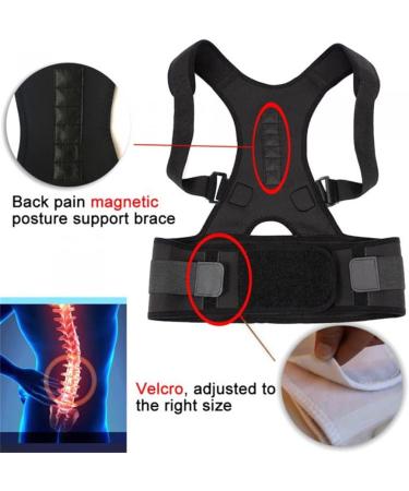 ZUIAI Posture Corrector Adjustable Support Magnetic Back Shoulder Brace Belt Unisex(M) Medium B - Buy Online on GoSupps.com