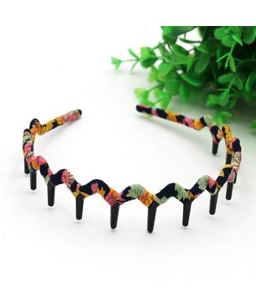 5PCS Zig Zag Wrapped Cloth Headband Hair Comb Set for Women - Buy Online on GoSupps.com