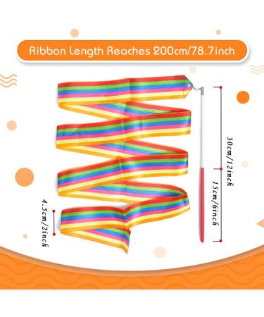 Huianer Dance Ribbons: Gymnastics Ribbon Streamers for Children - Rainbow 2pcs - Buy Online on GoSupps.com