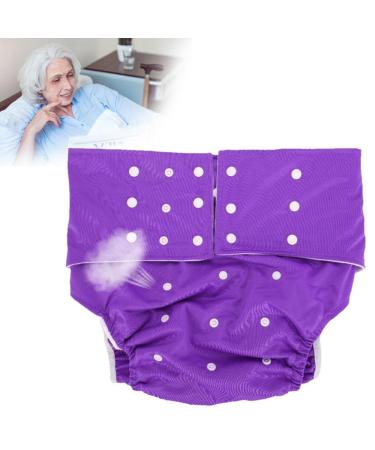 Adult Pocket Nappy Washable Adult Pocket Nappy Cover Close-Fitting Adjustable Reusable Diaper Cloth for Incontinence Care Protective Underwear Suitable for Men Women Teen(Purple)