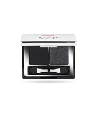Pupa Milano Vamp! Compact Duo Eyeshadow - Adjustable Coverage And Great Blendability - High Concentration Of Pigments - Extra Fine And Texture - 007 Dark Night - 0.078 Oz