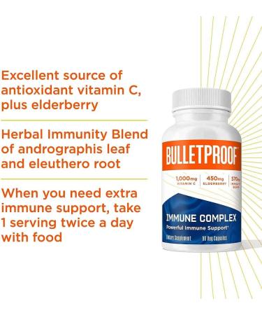 Bulletproof Immunity Bundle: Immune Complex & Glutathione Force - Antioxidants Vitamin C and Elderberry (90 Capsules each) - Buy Online on GoSupps.com