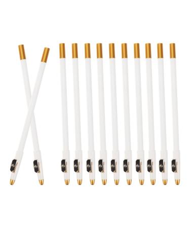 VINTORKY 12pcs Eyebrow Pencil Sharpener Wood Brow Pencil Eyebrow Pencil for Women White Wooden