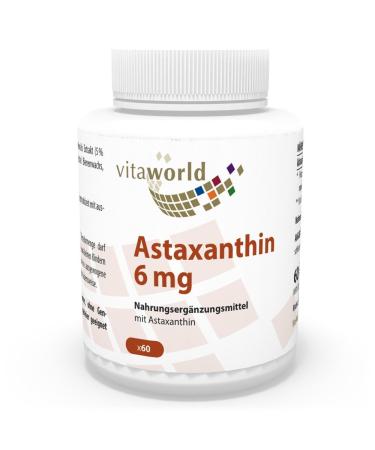 Vita World Astaxanthin 6mg 60 Vegetarian Capsules Antioxidants Made in Germany