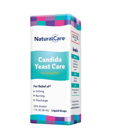 NaturalCare Candida Yeast Care Drops Homeopathic Treatment Temporarily Relieves Symptoms Associated with Yeast Infection & Candida Overgrowth Including Itching Burning & Discharge * 1 fl oz