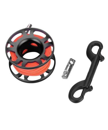 Vbestlife Scuba Diving Finger Spool Aviation Aluminum Finger Reel Clip Scuba Diving Tech Spool 15M/30M Line(Black)