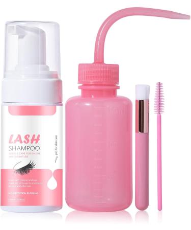 Eyelash Extension Shampoo 100ml Foam Eyelash Cleanser Soft Brush & Rinse Bottle light foam cleaning nonburning eye cleaning kit makeup removal - Buy Online on GoSupps.com