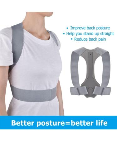 Back Posture Corrector Belt - Clavicle & Spine Support for Slouching - Unisex Gray | Improve Posture & Comfort - Buy Online on GoSupps.com
