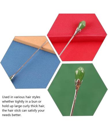 LALAFINA Hairpin Minimalist Hair Sticks Barrettes for Girls Wedding Hair Clip Hair Sticks for Women Hair Bun Stick Bridal Hair Pin Wire Wall Grid Jade Accessories Miss Metal - Buy Online on GoSupps.com