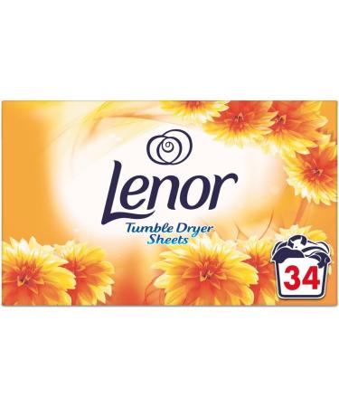 Lenor 4 x 34 pack Tumble Dryer Sheets With Welari Thank You Card Fresh Laundry Fragrance Yellow Summer Clothes Washing Scent (136sheets) - Buy Online on GoSupps.com