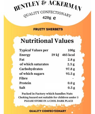 Sherbet Fruits (420g) Original Fizzy Fruit Sherbet Boiled Sweets in a Jar By Bentley & Ackerman's Sweet Shop. (Vegetarian) - Buy Online on GoSupps.com