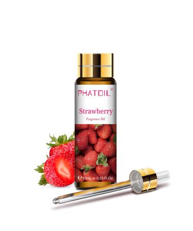 PHATOIL - Strawberry Fragrance Oil for Diffuser for Home Aromatherapy Soap Making Candle Making Burner Oil - 10ml Strawberry 10.00 ml (Pack of 1)