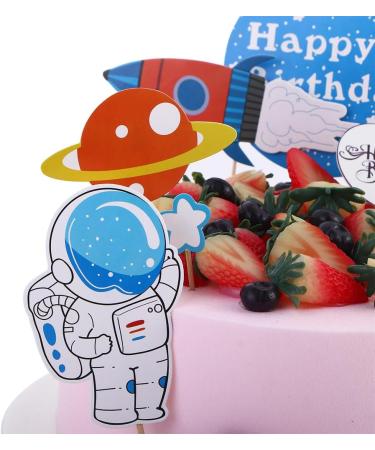 Vctitil 48pcs Cupcake Top Cartoon Children'S Party Supplies Planet Rocket Spacecraft Themed Astronaut Cake Decoration - Buy Online on GoSupps.com