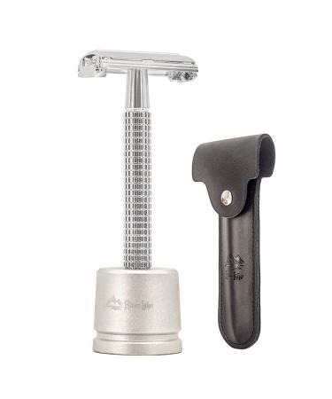 Double butterfly razor plane wet razor/razor tool/safety razor chrome long-razor meter (1 razor 1 H3 razor stand and 1PC Real leather case)