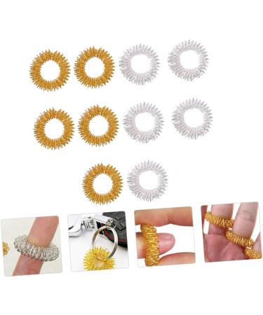 Beavorty Acupressure Massage Rings - 10 Pack Finger Massage for Stress Relief & Improved Blood Circulation | Fidget Compression Rings Made of Carbon Steel - Buy Online on GoSupps.com