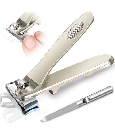 Fumax toen nail clippers for seniors 360 degrees rotatable nail clipper toenail snacks with nail files for thick nails durable fingernail clippers with a long handle for men seniors 360-degree rotation