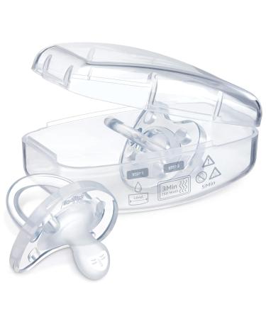 Chicco PhysioForma 100% Soft Silicone Pacifier 0-6m Clear Orthodontic Nipple BPA-Free 2-pack with Sterilizing Case - Buy Online on GoSupps.com
