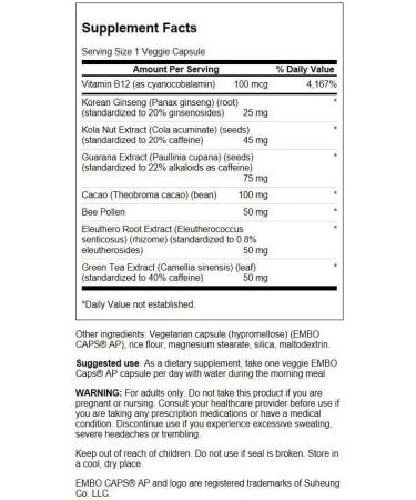 Swanson Energy Boost - Extended Release 60 Veg Caps | Buy 3 Pack for Optimal Energy - International Shipping Available - Buy Online on GoSupps.com
