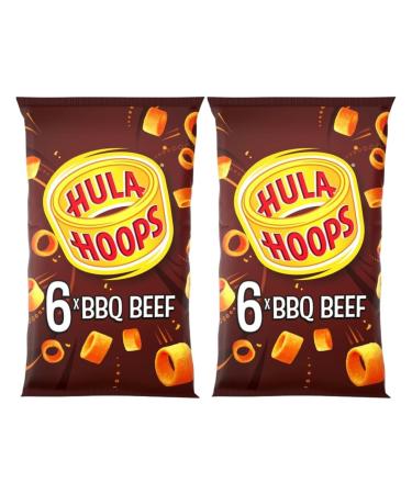 Crisps Bundle Consisting of Hula Hoops BBQ Beef Multipack Crisps 6 x 24g (2 Pack) - Buy Online on GoSupps.com