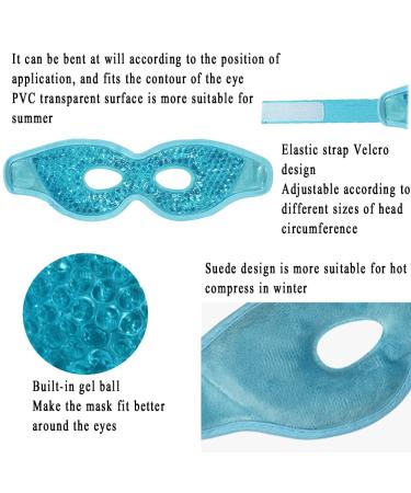 Lucktao Cooling Eye Masks - Reusable Gel Goggles for Migraine Relief & Swollen Eyes | Hot Cold Therapy (2 Pack - Blue) - Buy Online on GoSupps.com