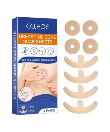 Silicone Scar Sheets Silicone Scar Sheets For Breast 8 Pack Breast Reduction After For Scar Removal Sheets 4 Areola Soft Strips 4 Sheets 2022 Life Skin Treatment for Men (A One Size) A One Size