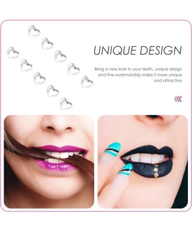 POPETPOP Teeth Jewelry Kit - 10pcs White Removable Tooth Gems for DIY Tooth and Nails Decor - Buy Online on GoSupps.com
