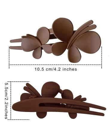 Matte Hair Claw Clips Set - 3 Pieces Double Butterfly Duck Bill Clips for Styling Thick Hair - Non-slip Barrettes for Women and Girls - Buy Online on GoSupps.com