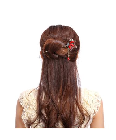 Chinese Traditional Style Red Butterfly Hair Stick for Women and Girls - YOY Fashion - Buy Online on GoSupps.com