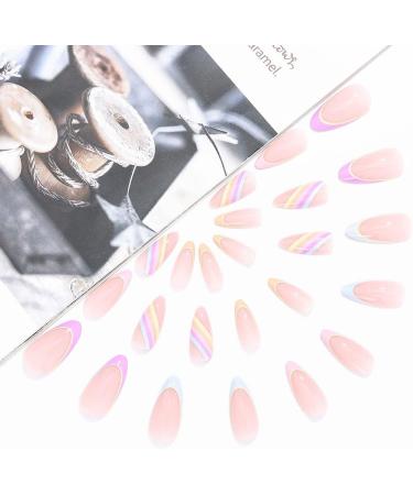 French False Nails Pink Heart Press on Nails Ballerina Acrylic Stick on Nails Almond Fake Nails 24pcs for Women and Girls (Color : Pink Size : A) - Buy Online on GoSupps.com