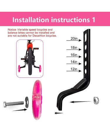 Flash Mute Big Wheel Pink Training Wheels for 12-20 inch Single Speed Bike - Buy Online on GoSupps.com