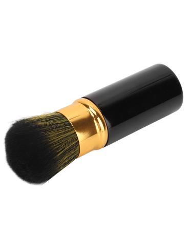 Retractable Makeup Brush Portable Soft Hair Loose Powder Brush Cosmetic Tool for Makeup Artist (Black)