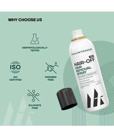 MO UNTAINOR Hair Removal Cream Spray for Men - Painless & Safe 200ml | Remove Hair from Chest Back Arms Legs & Underarms - Buy Online on GoSupps.com