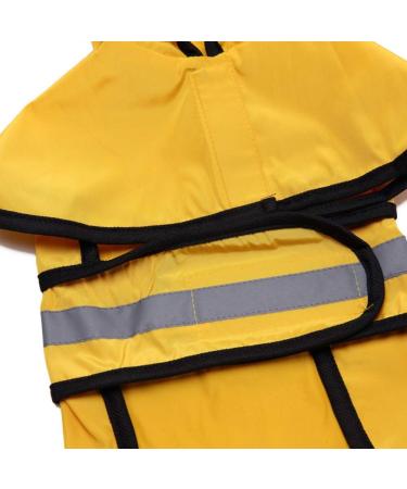 Ultra-Light Waterproof Dogs Raincoat with Hood & Reflective Stripes - Perfect for Small to Medium Dogs - Size L Yellow - Buy Online on GoSupps.com