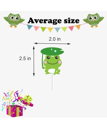 18pcs Frog Cupcake Toppers for Boys Girls Baby Shower Green Glitter Frog Cake Decorations Fairy Tales Woodland Mushroom Frog Party Decorations Supplies - Buy Online on GoSupps.com