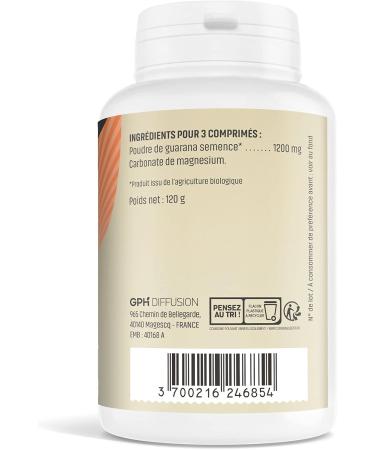 Herbs and Plants Guarana Bio 200 Tablets 400 mg - Buy Online on GoSupps.com