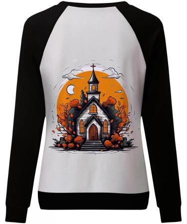 Halloween Costumes Printed Fashionable Casual Long Sleeved Zipper Round Neck Hoodies Knit Pullover Sweater for Black Large - Buy Online on GoSupps.com