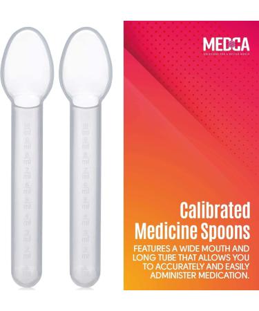 Calibrated Medicine Spoon for Kids Baby & Toddler - (Pack of 2) - 2 Tsp/10 mL Capacity Plastic Oral Liquid Dose Medication Graduated Dispenser - Buy Online on GoSupps.com