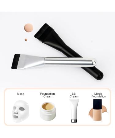 Premium Flat Foundation Brush & Face Mask Spatula - Korean Makeup Tool for Liquid Foundation & Cream Blending (Black - Buy Online on GoSupps.com