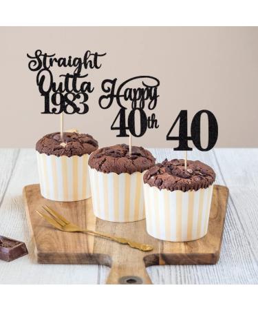 40th Birthday Cupcake Toppers Straight Outta 1983 Cupcake Toppers Happy 40th Birthday Decoration 40 Fabulous Decoration 40th Wedding Anniversary /Straight Outta 1983 Cupcake Topper (Black gold1) - Buy Online on GoSupps.com