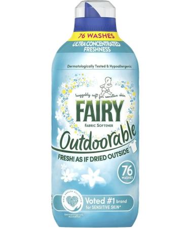 Fairy Outdoorable Non Bio Fabric Conditioner Huggably Soft for Sensitive Skin Ultra Concentrated Freshness 76washes 2Pk 2 x 1064ml + Our Gift for You: Organza Bag Size: 9 x 7 x 0.1cm - Buy Online on GoSupps.com