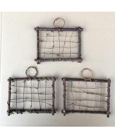 YIWENG Air Plants Hanging Wooden Rattan Frame - Tillandsia Wall Holder Decoration Pendant Display (Plants Not Included) | Buy Online Internationally - Buy Online on GoSupps.com