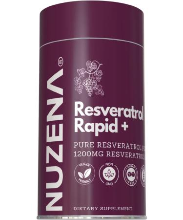 Nuzena 1200mg Resveratrol Supplement Capsules - Made in USA - Immune System Booster & Anti-Aging Support - Extra Strength Formula for Health & Heart - 60 Capsules - Buy Online on GoSupps.com