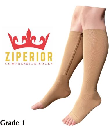 Open Toe 15-20 mmHg Compression Socks for Calf Pain - Large/X-Large - Nude - International Shipping - Buy Online on GoSupps.com