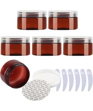 ELEGAM travel pots for cream small pots with lids Pack of 6 100ml Blue Plastic Cream Jars Cosmetic Pots with Clear Lids Containers for Toiletries (Color : Bruin Size : 100ml) 100ml Bruin