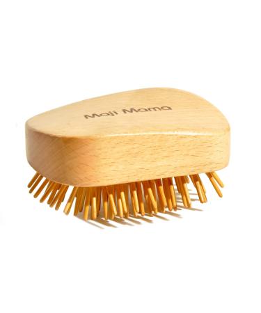 Maji Mama Handmade Natural Wooden Hair Brush Hairbrush with Bamboo Pins Massage Scalp & Detangling All Hair Types
