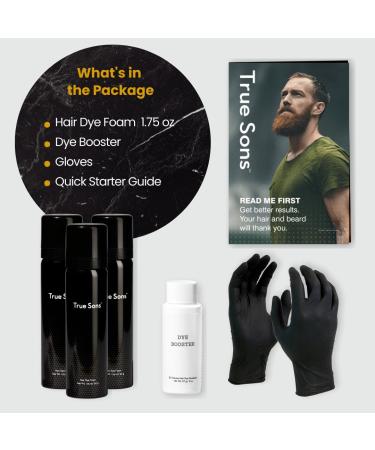 True Sons Men's Hair Dye Kit - Instant Dye Booster Applicator - Natural Look - Dark Brown (Pack of 3) - Buy Online on GoSupps.com