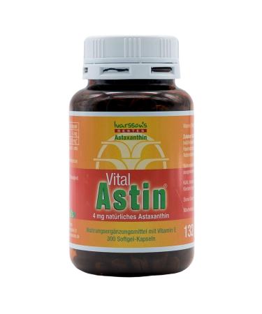 Vitalastin Astaxanthin 300 capsules I The original - Ivarssons Vitalastin with 4 mg natural astaxanthin I cell protection 300 pieces (1 Pack) - Buy Online on GoSupps.com