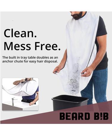 Buy 2 STK BART Beard Apron - Bibs for Men with Suction Cups | Perfect Gifts for Him (Black & White) - Buy Online on GoSupps.com