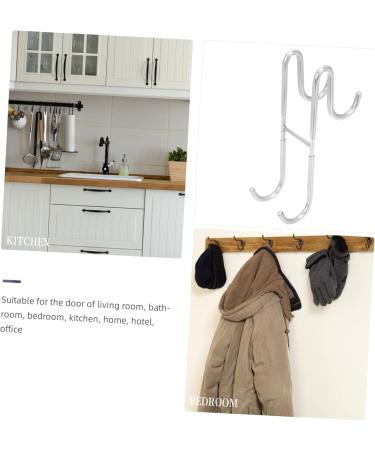 CATIEBYE Towel Hook Storage Hooks Towel Hanger for Bathroom Shower Door Hooks Clothes Hook Stainless Steel 18X10CM Silver - Buy Online on GoSupps.com